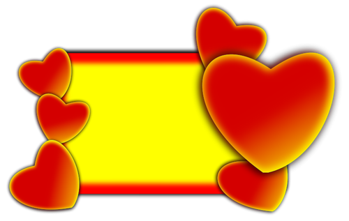 Vektorgrafik styrelsens dekorerat med hjärtan