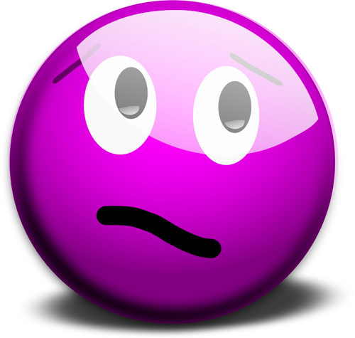 Vector image of purple guilty smiley