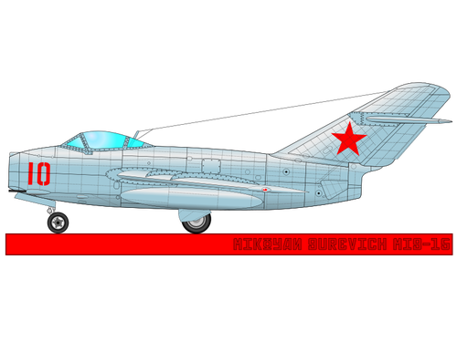 Military aircraft MIG-15 vector