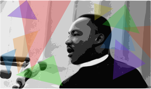 Martin Luther King Jr bir konuşma holding illüstrasyon vektör