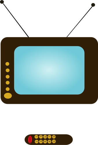 Vector Illustrasjon av en TV og en TV-fjernkontroll
