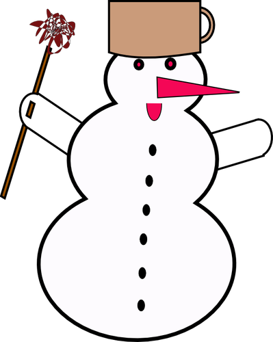 رجل الثلج مع صورة ناقلات الأنف الوردي