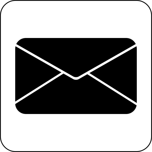 Seni klip vektor ikon e-mail hitam dan putih