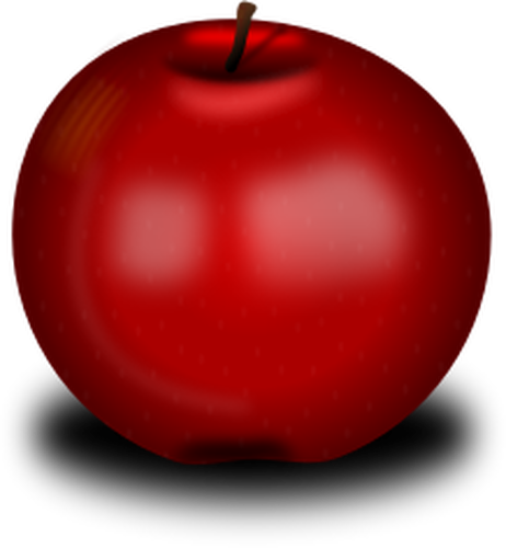 Disegno di vettore di piccolo apple rosso lucido