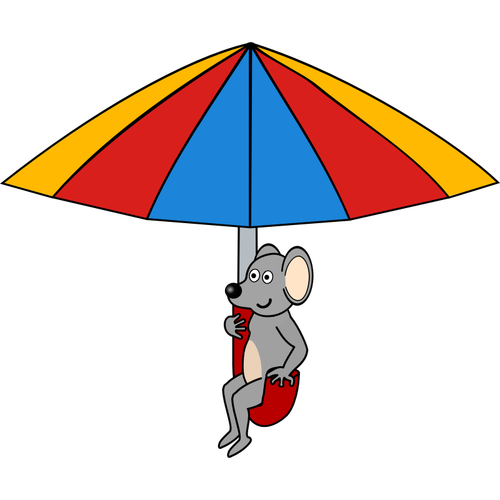 עכבר תחת מטריה וקטור אוסף