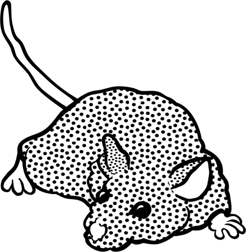 Clip art of spotty mouse in black and white