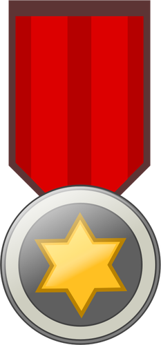 Ilustración vectorial de la insignia de oro de cinta roja