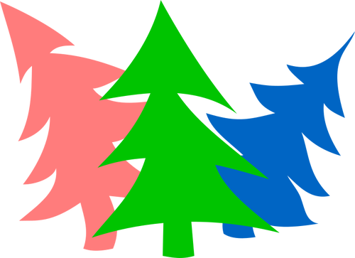 Silhuetas de árvore de Natal