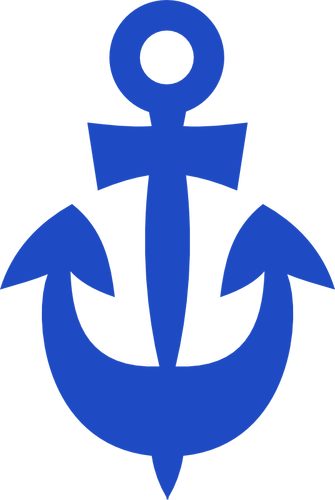 Blue ship anchor vector image