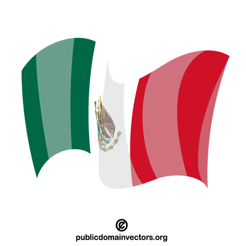 Bendera negara bagian Meksiko berkibar