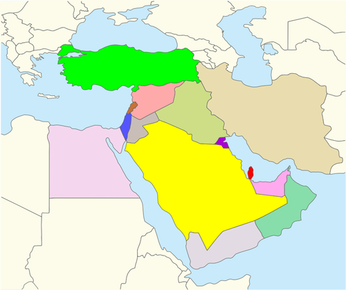 Vektorgrafiken Naher Osten Karte
