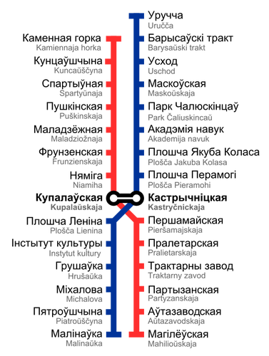 Mapa metro de Minsk