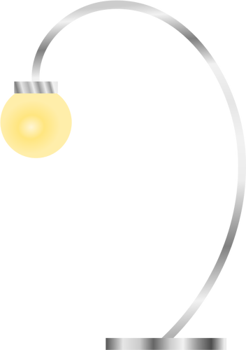 Gráficos vectoriales de lámpara de mesa moderna con luz amarilla