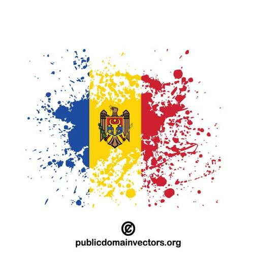 Bandera de Moldova salpicaduras de tinta