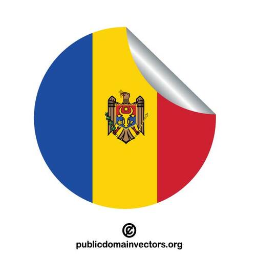Флаг Молдавии внутри наклейки