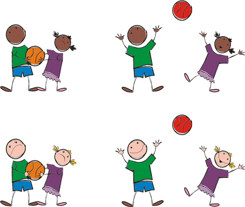 Barn som leker med en boll