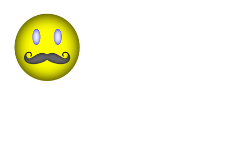 Смайлик с усами векторное изображение