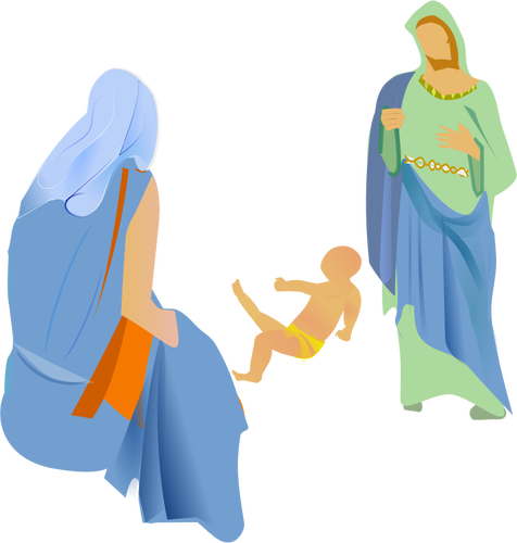 基督诞生的场景解释向量剪贴画