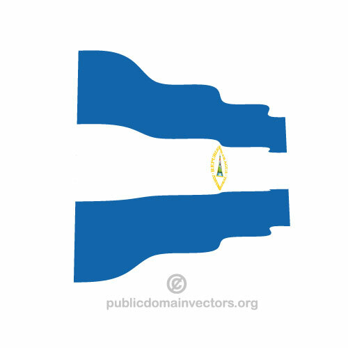 Ondulado vector bandera de Nicaragua