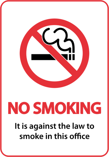 禁止吸烟的办公室标志矢量图像