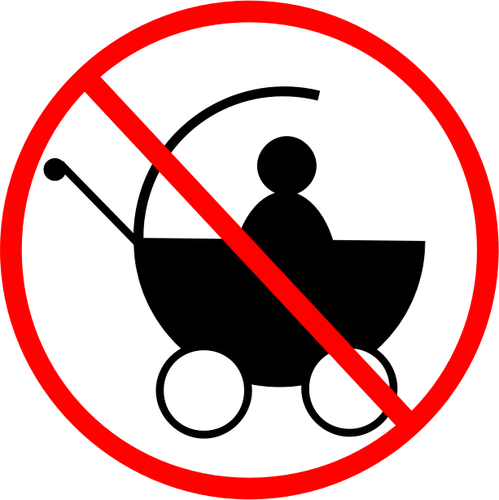 No baby carriage sign vector graphics