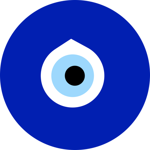 Ochi greacă în culoare albastră