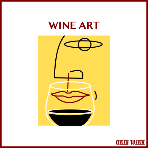 Sanat konusunda hava atan şarap çizim