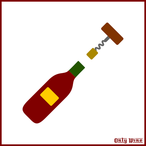 Tire-bouchon et bouteille de vin