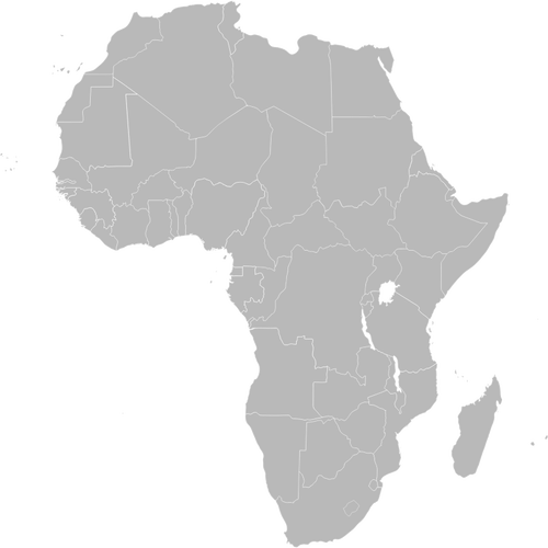 Harta continentului African cu Etiopia evidenţiate imagini vectoriale