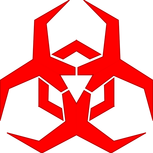 Haittaohjelman varoitussymboli punainen vektorikuva