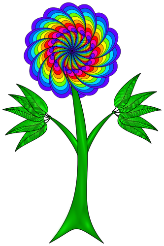 Flor estampada colorida