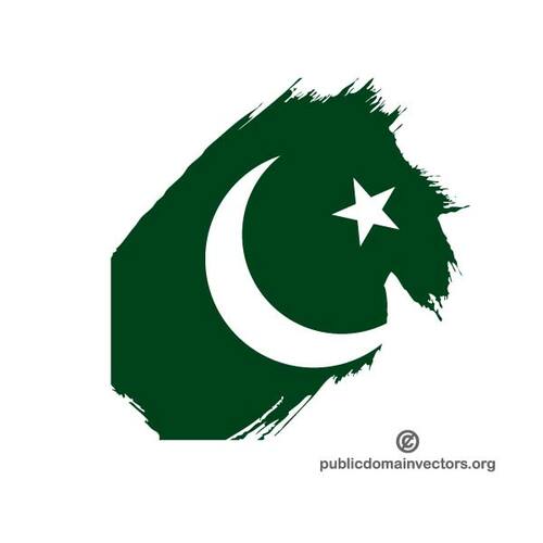 Bandera de Pakistán sobre fondo blanco