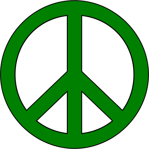 Yeşil Barış sembolü ile siyah sınır vektör grafikleri