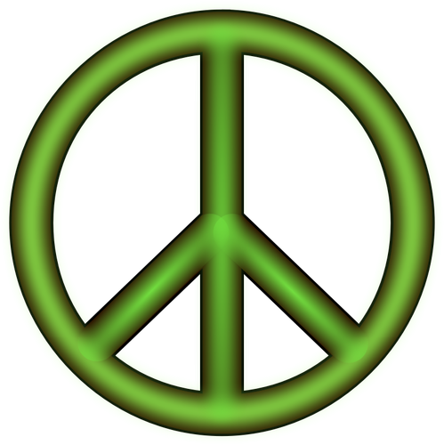 Desenho do símbolo verde paz 3D vetorial