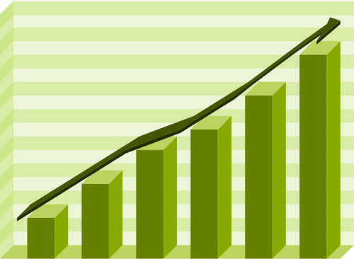 الرسم البياني للأداء التوضيح المتجه الأخضر