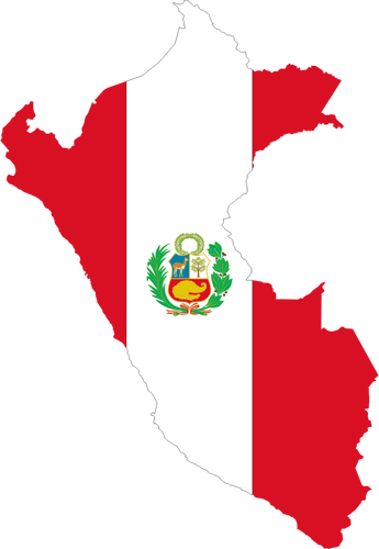 Peru-Flagge-Karte