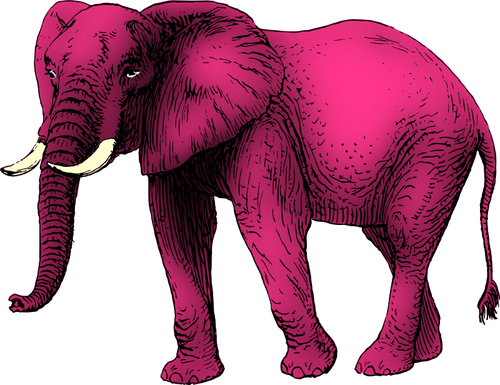 ピンクの象をクリップアートします。