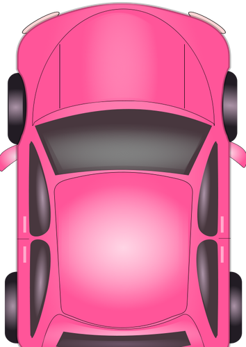 Růžové auto pohled shora vektorové ilustrace