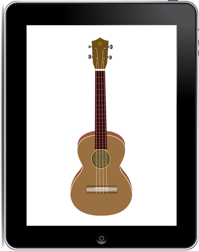 Tablet PC con la chitarra in vettoriali ClipArt