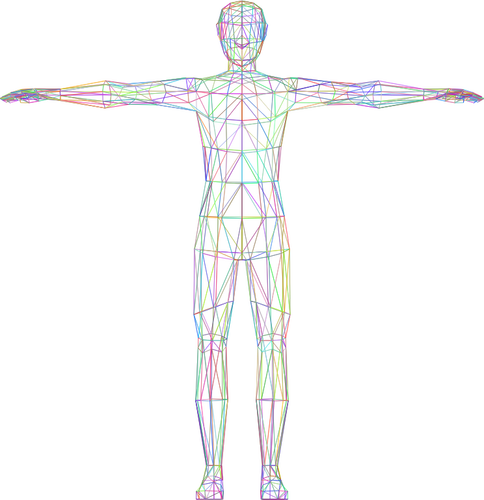 Immagine di uomo di wireframe colorato