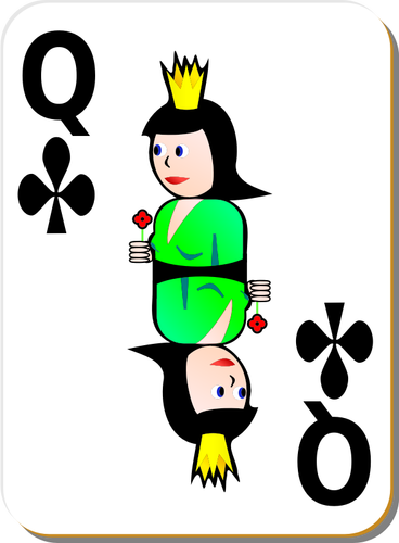 Reine des Clubs jeux carte vector illustration