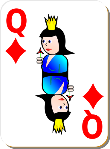 Королева бриллиантов игровой карты векторные иллюстрации