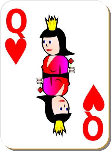Королева сердец игровых карт векторное изображение