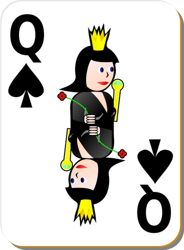 Drottningen av spader spel kort vektorbild