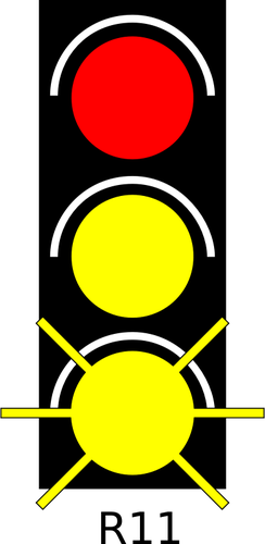 Vektorigrafiikka keltaisesta GO-liikennevalokuvasta