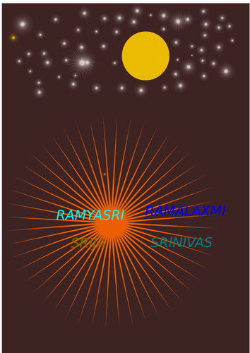 Sonne, Vektor Sterne und einen stacheligen orange Stern-Bild