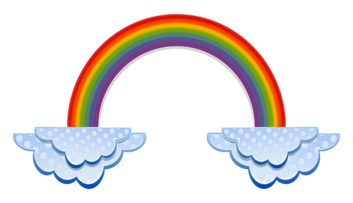 Rainbow a mraky ilustrace