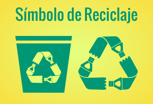 Imagem de verde e amarelo sinal de reciclagem