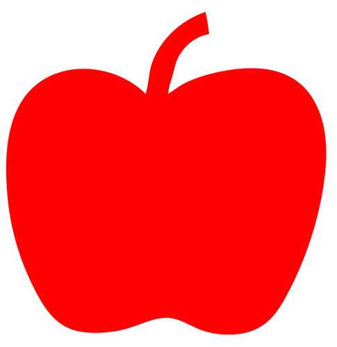 Vektor image av enkel rød eple
