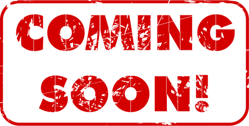 Grafica vettoriale "Coming Soon" timbro rossa